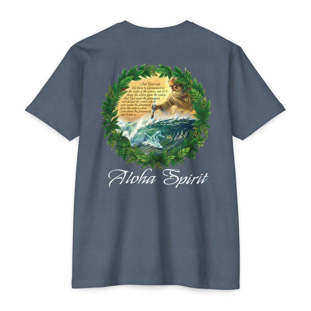 Genesis Surf T-Shirt — "God Drawing the Wave" Spiritual Surf Art
