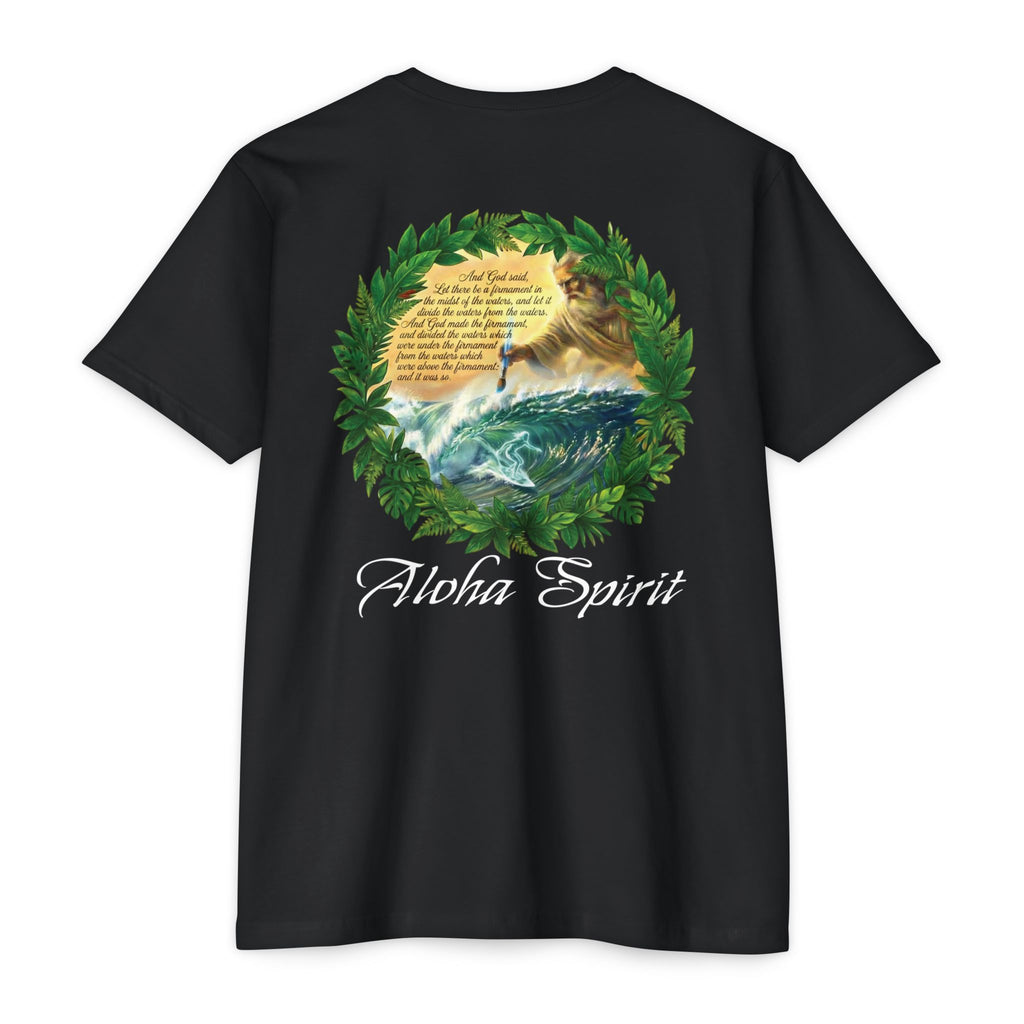 Genesis Surf T-Shirt — "God Drawing the Wave" Spiritual Surf Art