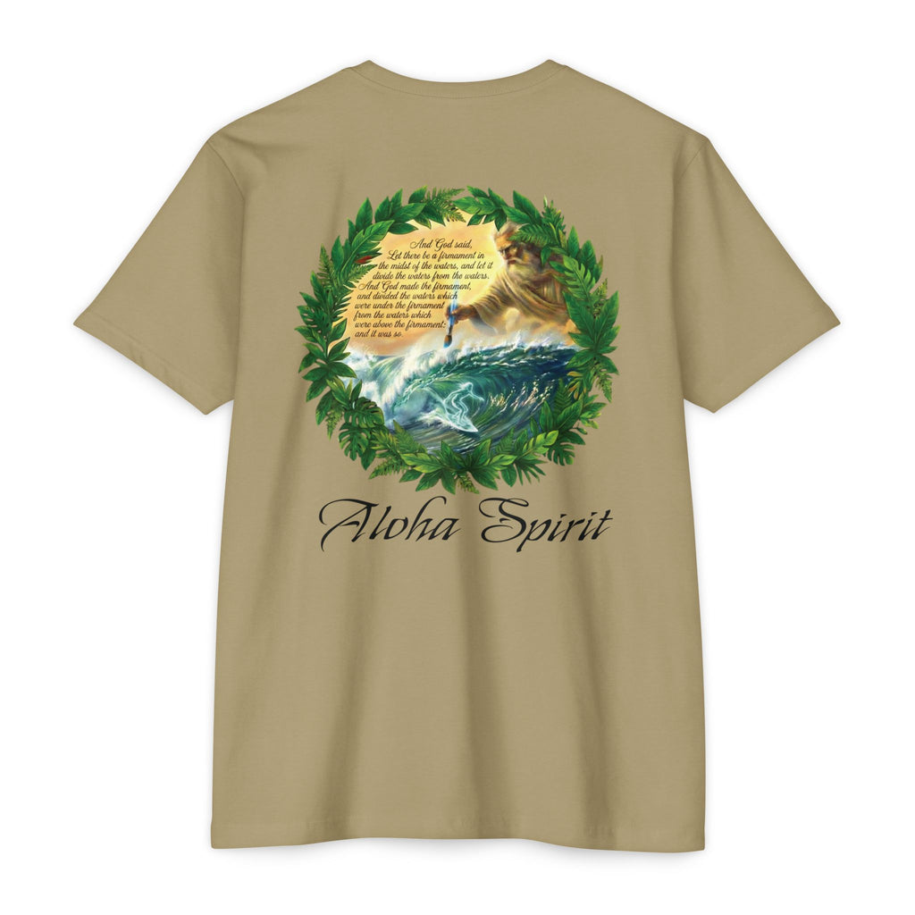 Genesis Surf T-Shirt — "God Drawing the Wave" Spiritual Surf Art